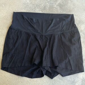 Old Navy Black Linen Blend Maternity Shorts, XXL